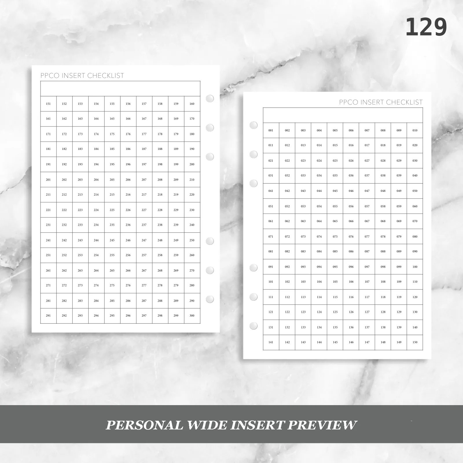 129: PPCO Insert Checklist / Tracker