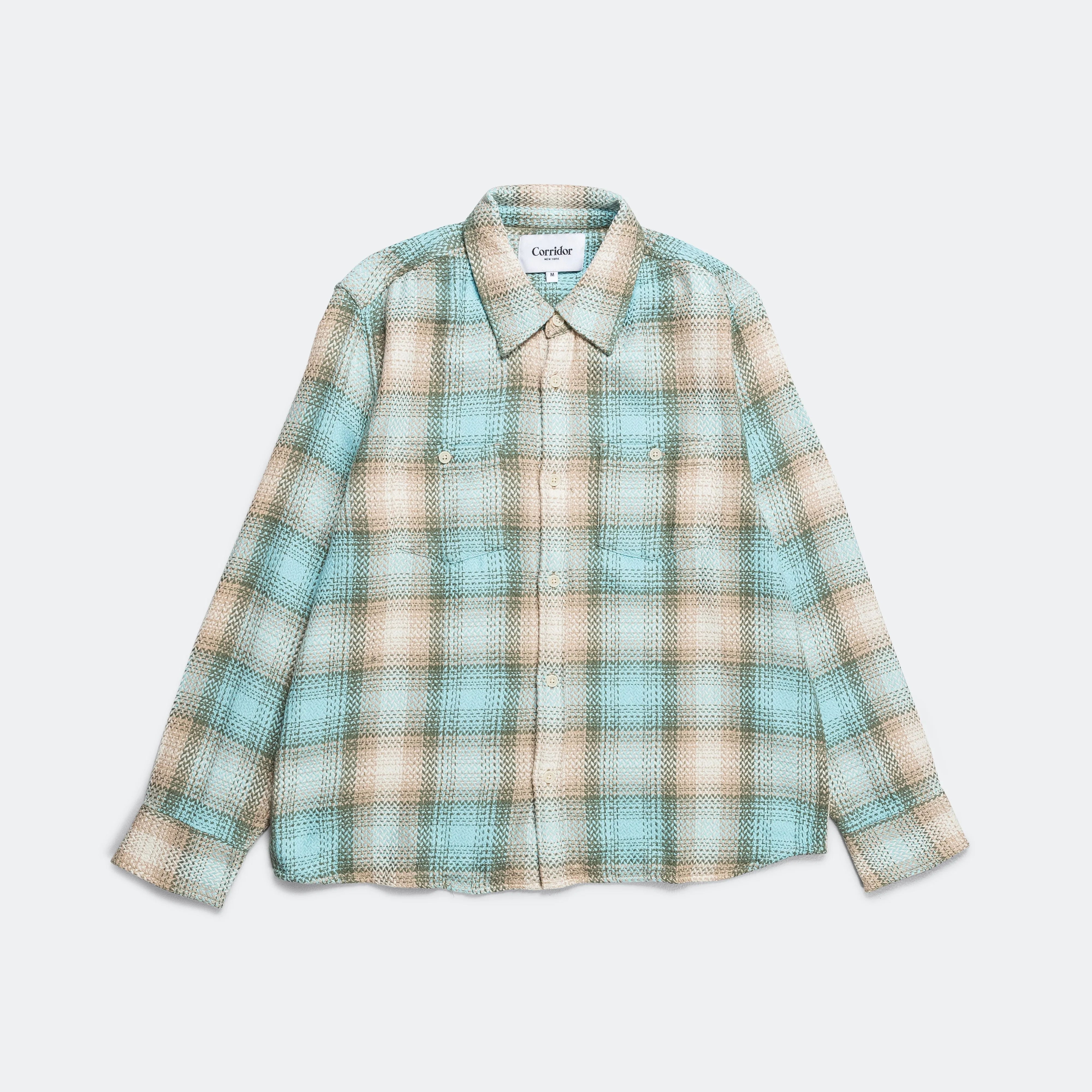 Acid Plaid Lake View Shirt - Blue