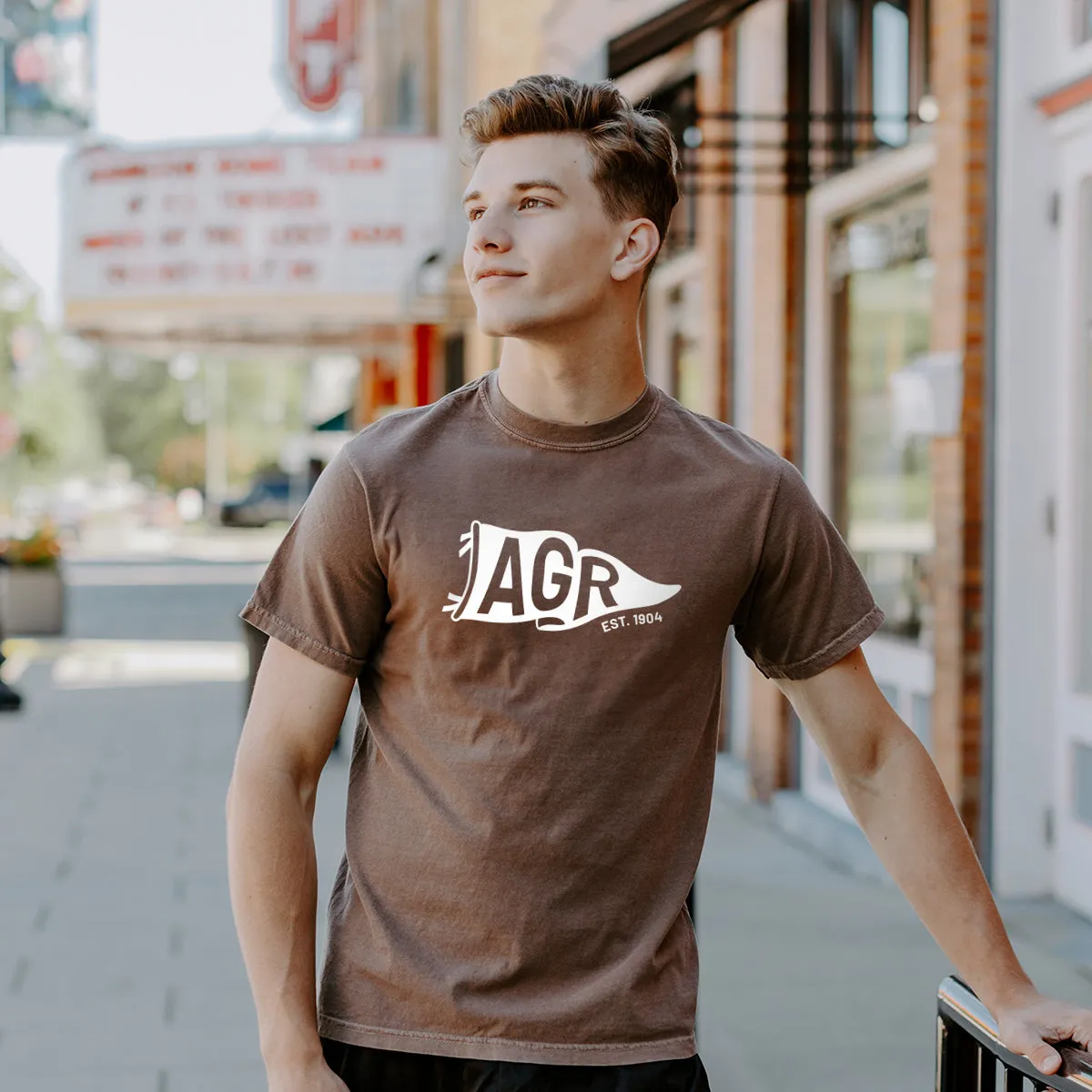 AGR Comfort Colors Brown Pennant Short Sleeve Tee