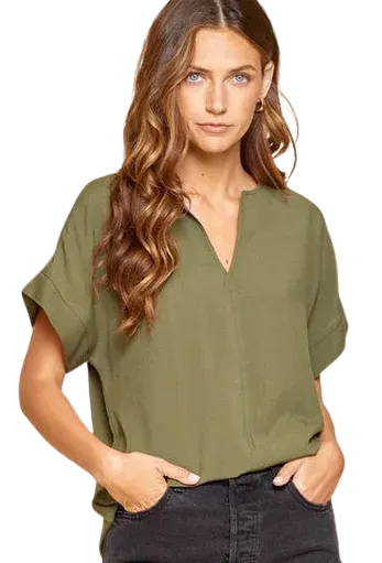 Andree Short Sleeve Solid Blouse