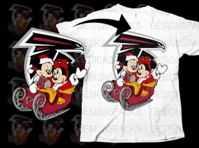 Atlanta Falcons Mickey and Minnie Christmas Png Digital Download