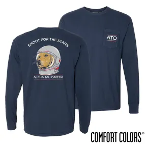 ATO Comfort Colors Astronaut Retriever Long Sleeve Tee