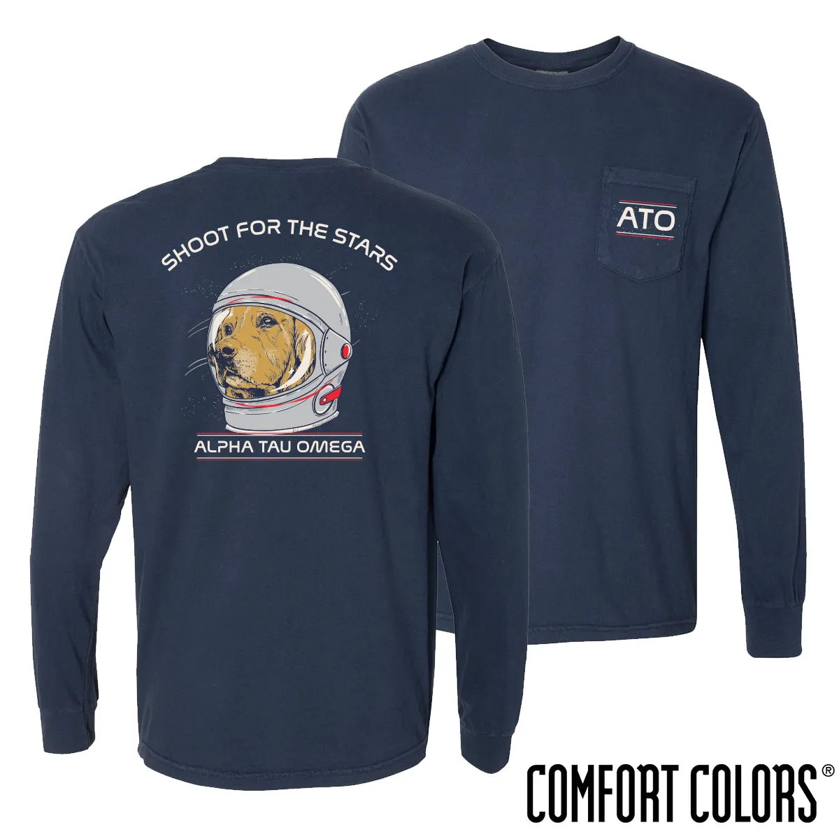 ATO Comfort Colors Astronaut Retriever Long Sleeve Tee