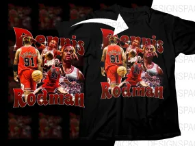 Basketball Legend Dennis Rodman Chicago Bulls Bootleg Graphic Png Digital Download