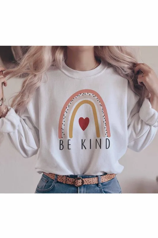 BE KIND RAINBOW GRAPHIC SWEATSHIRT PLUS SIZE