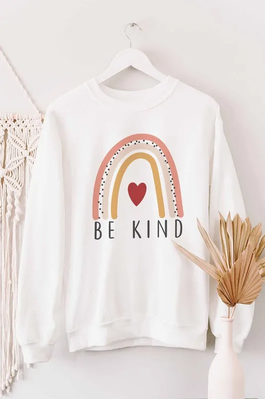 BE KIND RAINBOW GRAPHIC SWEATSHIRT PLUS SIZE