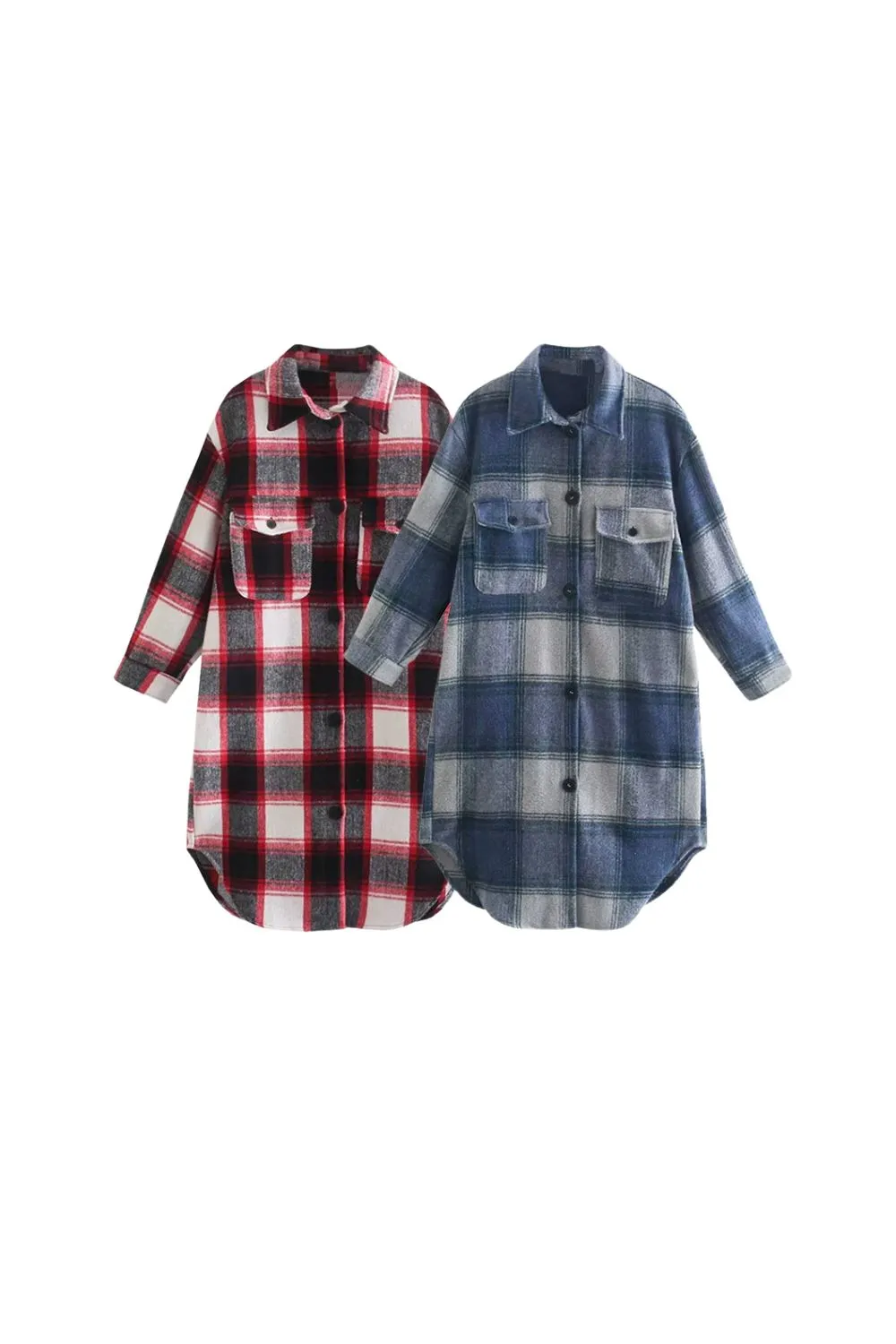 ‘Becky’ Versatile Minimalist Plaid Shirt-Style Jacket