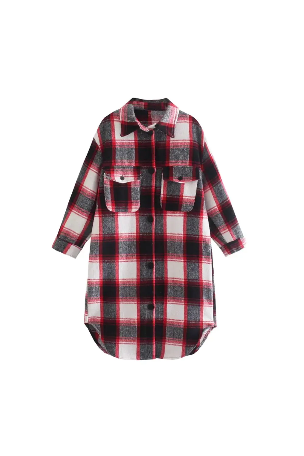 ‘Becky’ Versatile Minimalist Plaid Shirt-Style Jacket