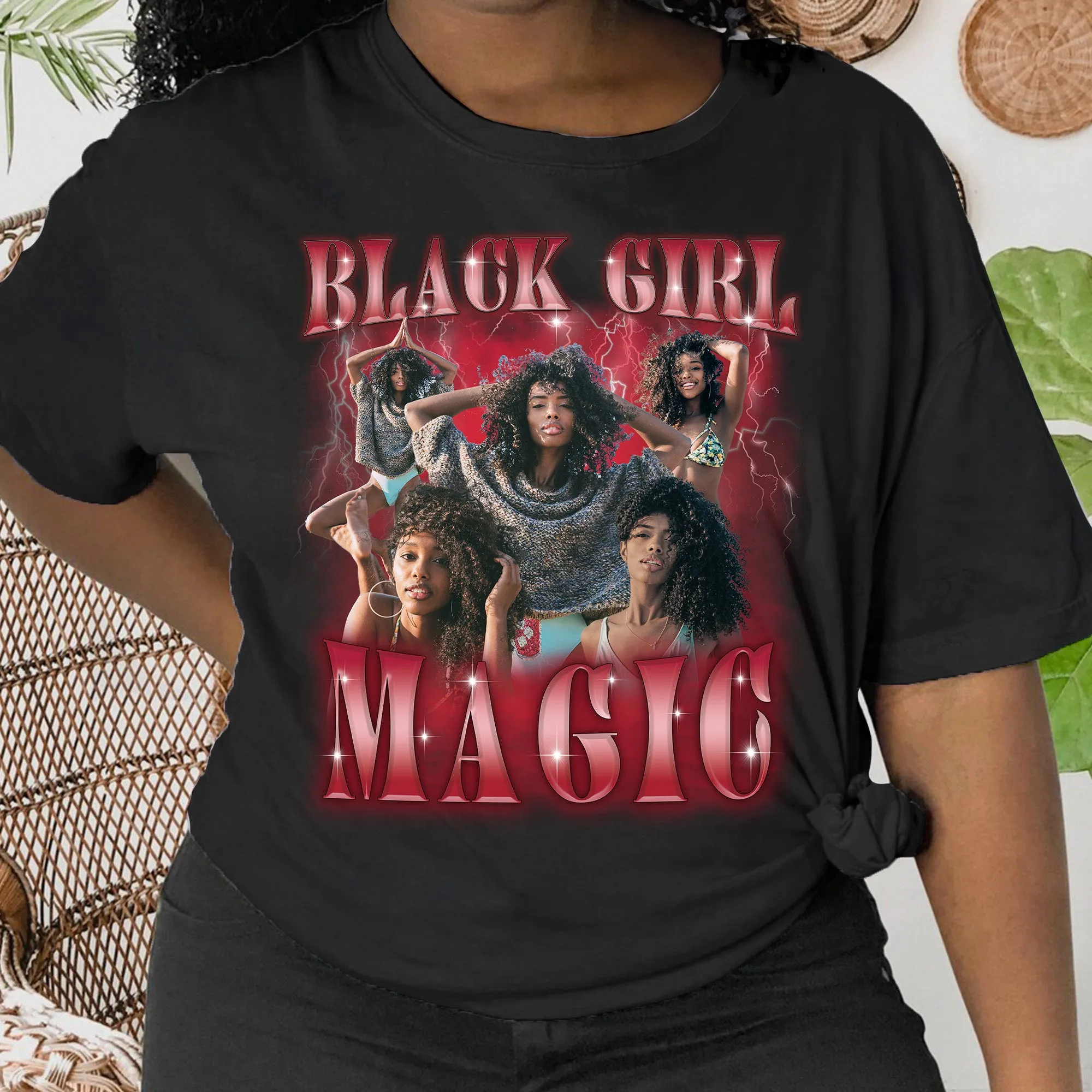 Black Girl Magic - Personalized Photo Comfort Tee