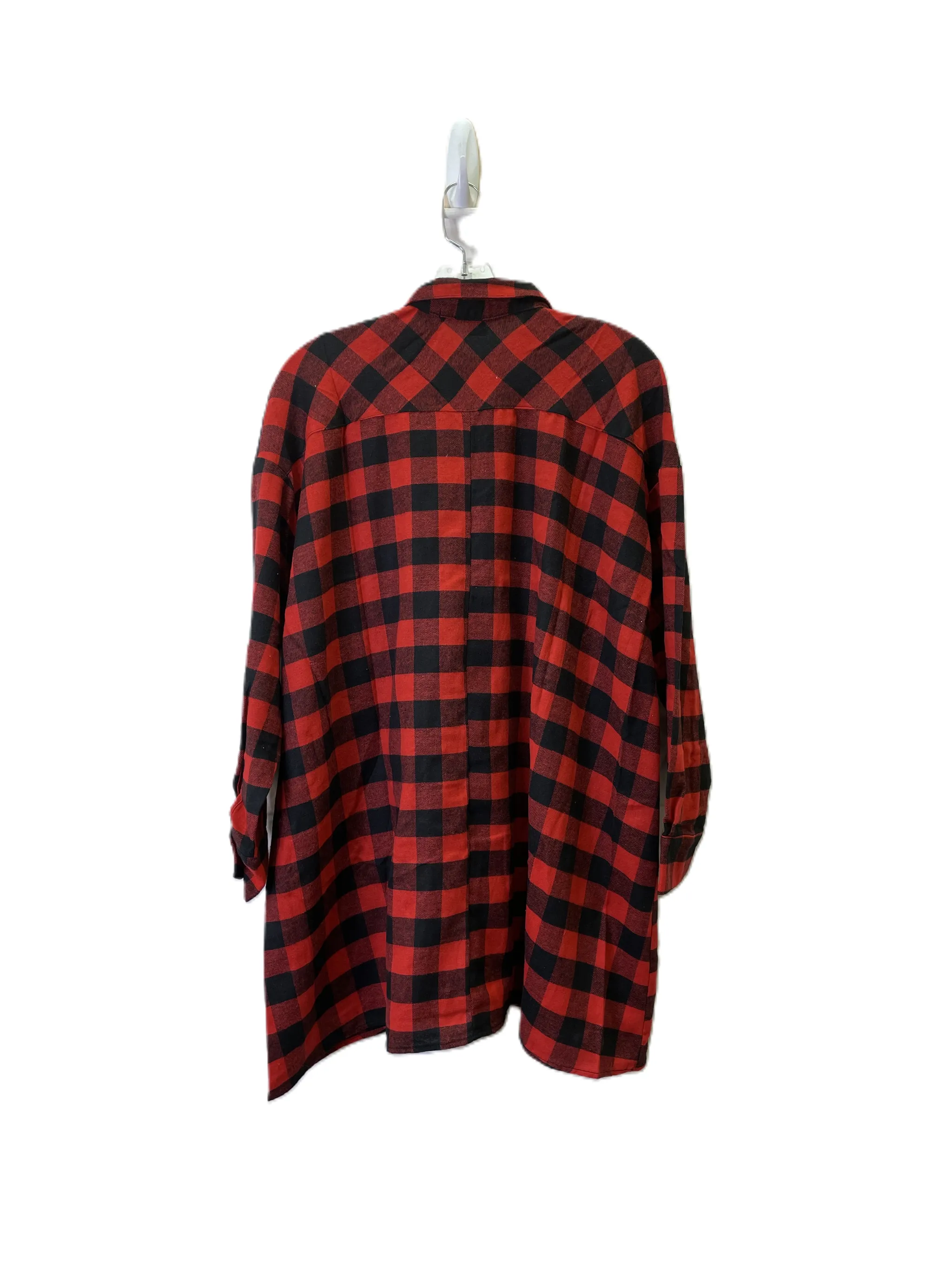 Blouse Long Sleeve By Hyfve In Plaid Pattern, Size: S