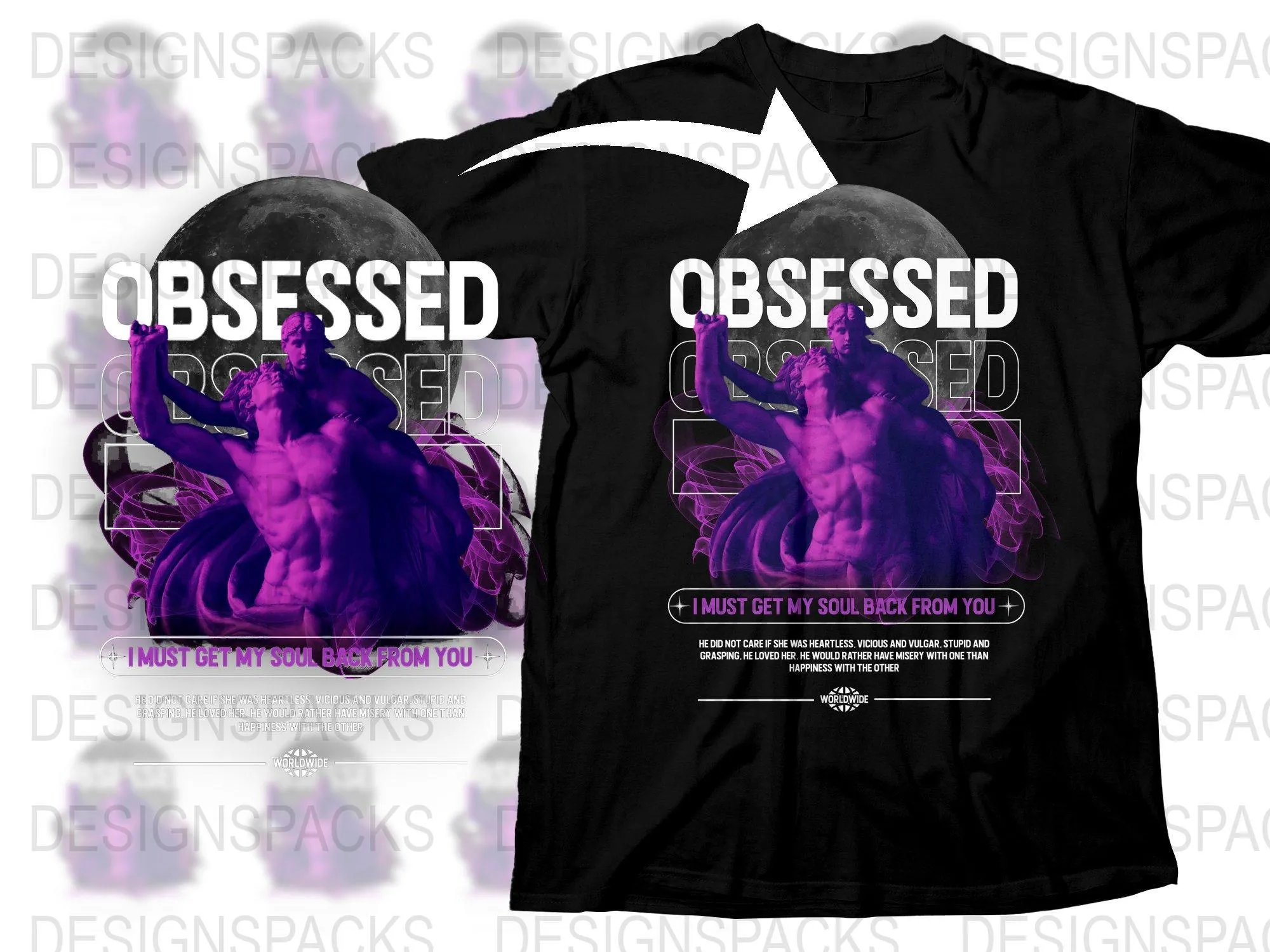 Bold Artistic 'Obsessed' Graphic Png Digital Download