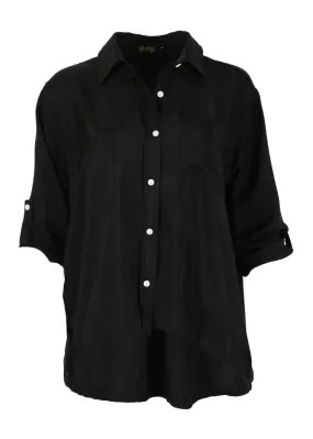 Bordeaux Shirt Black in Cupro Twill