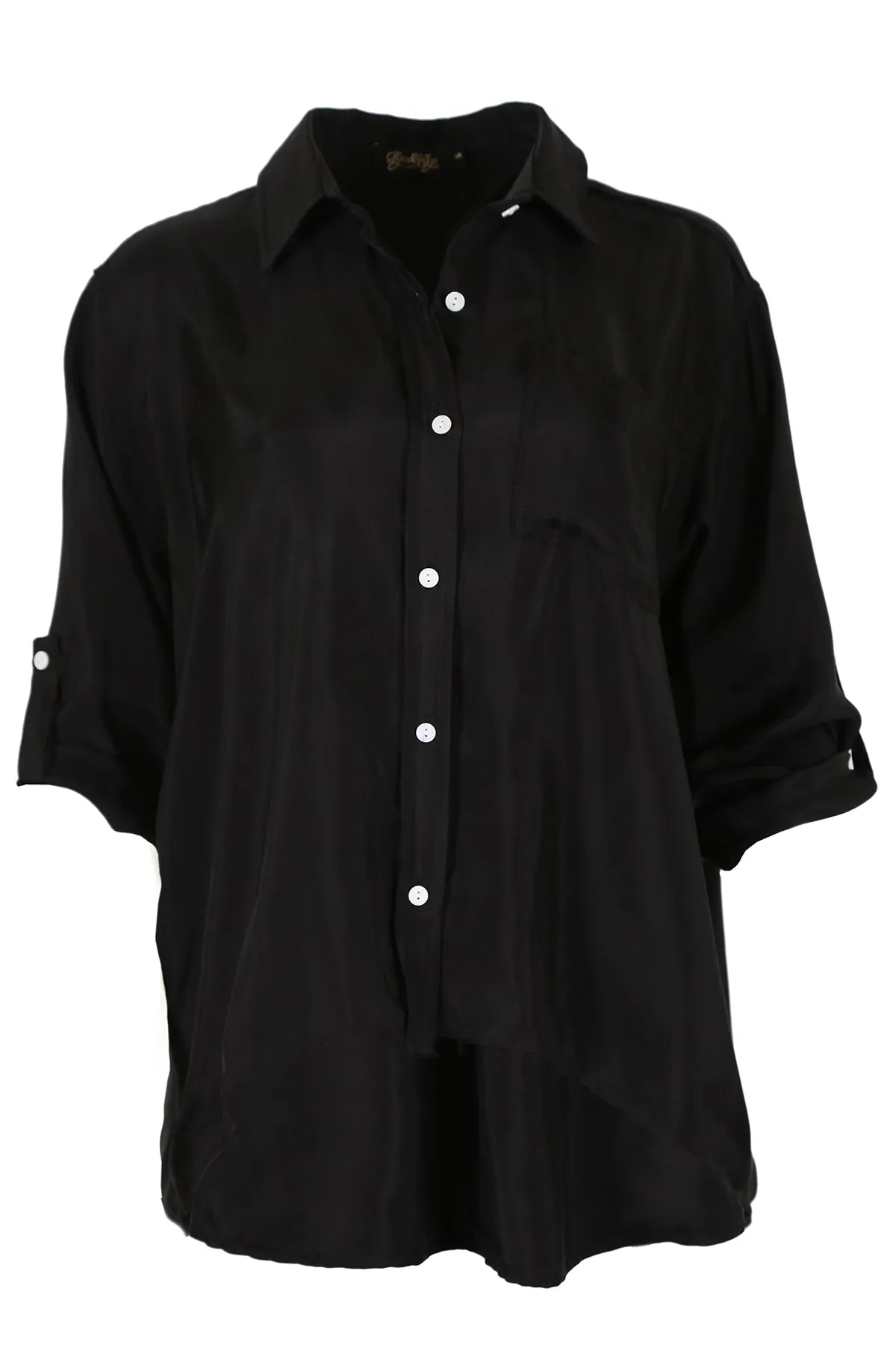 Bordeaux Shirt Black in Cupro Twill