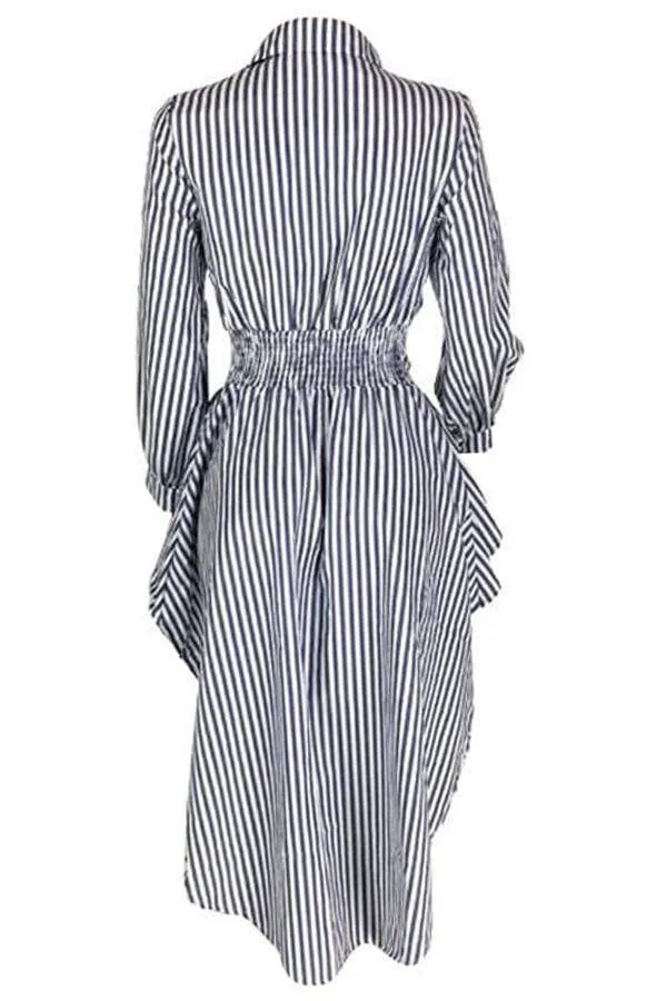 Casual Irregular Hems Striped Blouses