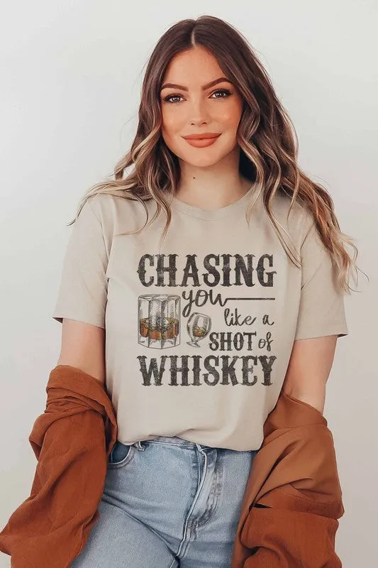 CHASING WHISKEY GRAPHIC TEE PLUS SIZE