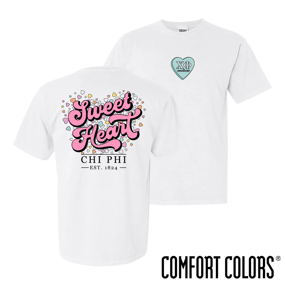 Chi Phi Comfort Colors Sweetheart White Short Sleeve Tee