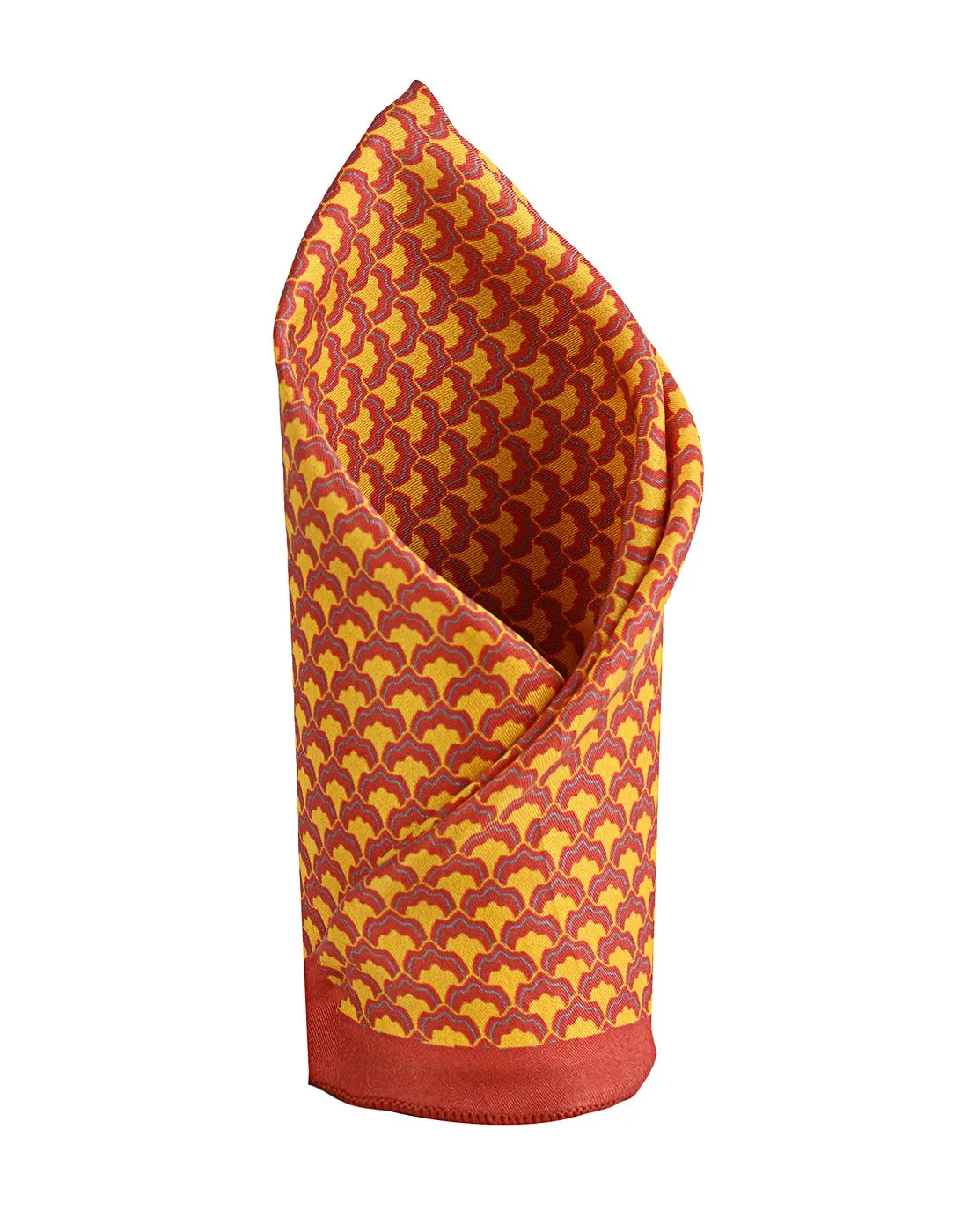 Chokore Red & Orange Silk Pocket Square - Indian At Heart line