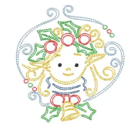 Christmas Elf Bean Stitch Embroidery design