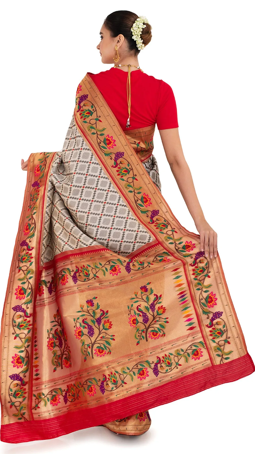 Crimson Charm Katan Silk Saree