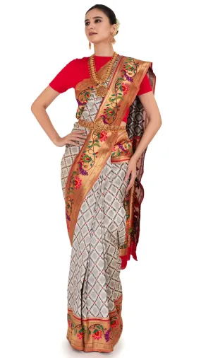 Crimson Charm Katan Silk Saree