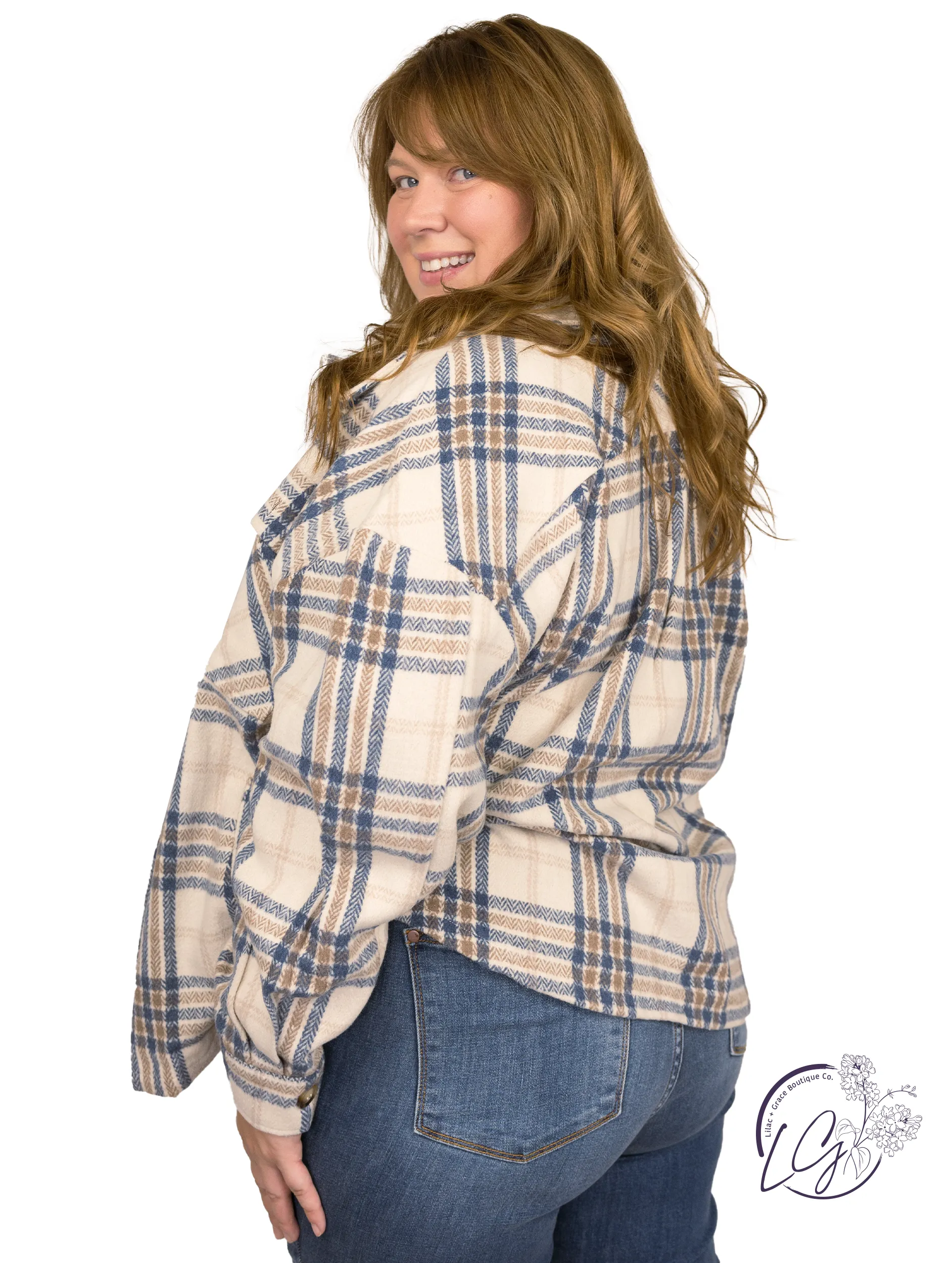 Curvy Plaid Perfection Oversized Shacket