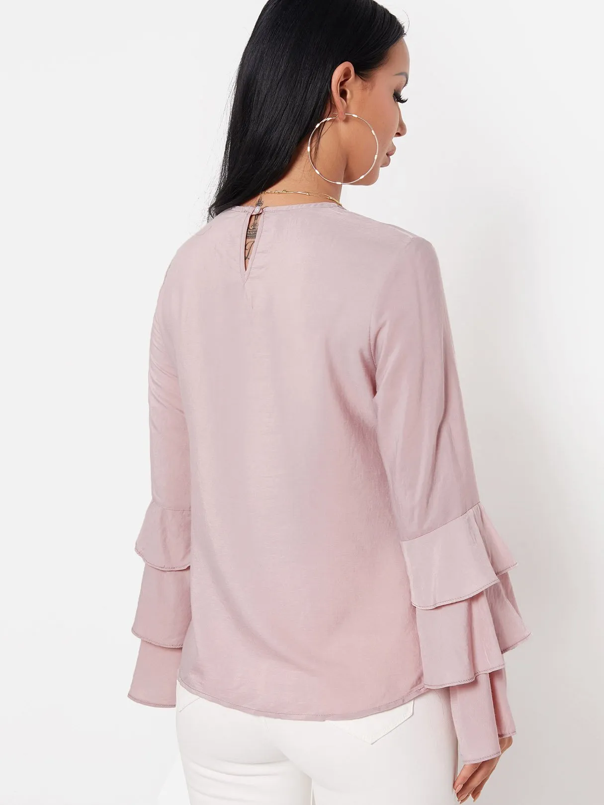 Custom Round Neck Long Sleeve Blouses