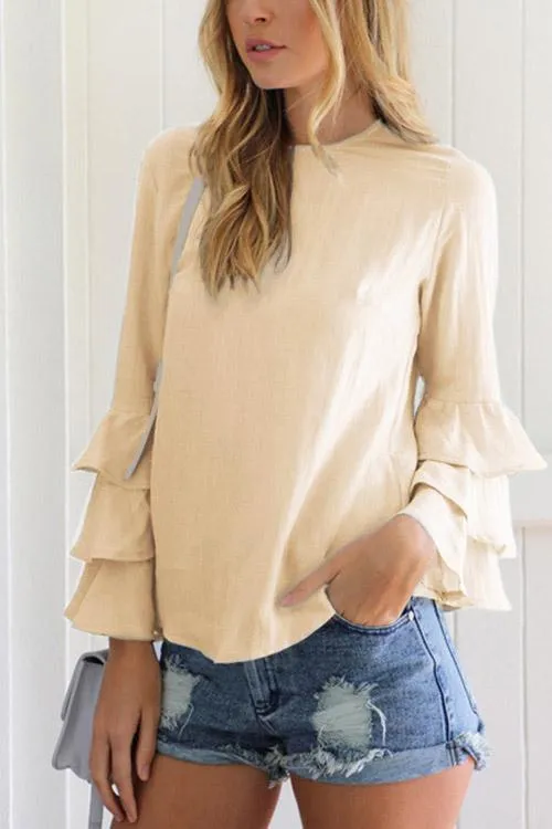 Custom Round Neck Long Sleeve Blouses