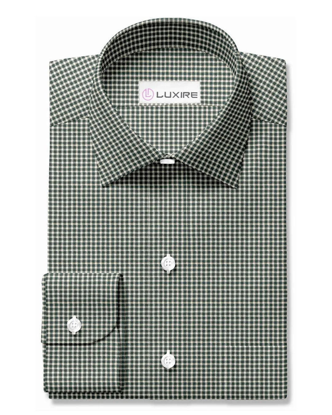 Dark Green Gingham Oxford