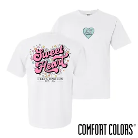 Delta Upsilon Comfort Colors Sweetheart White Short Sleeve Tee