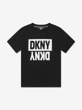 DKNY Boys Organic Cotton Logo T-Shirt in Black