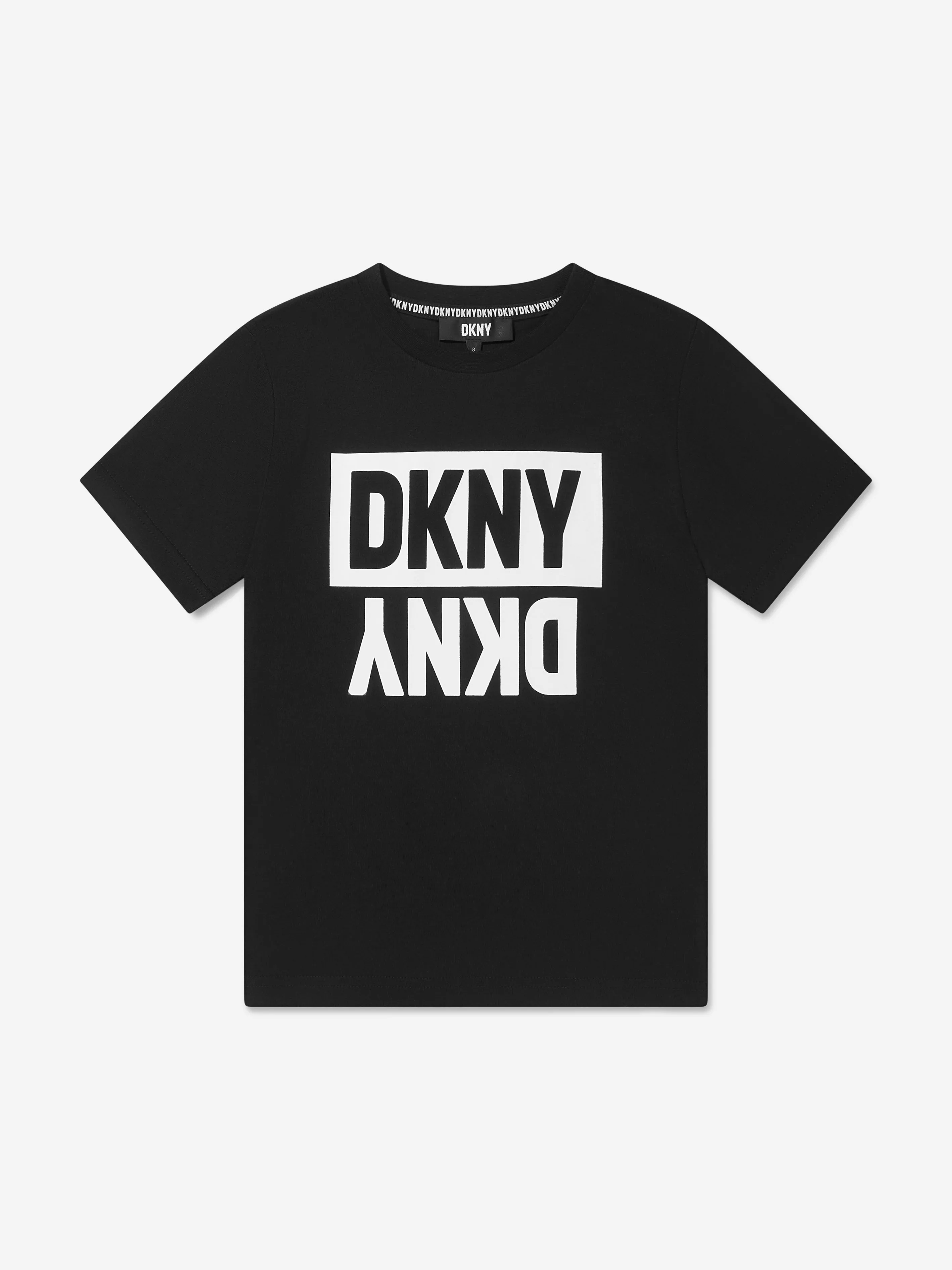 DKNY Boys Organic Cotton Logo T-Shirt in Black