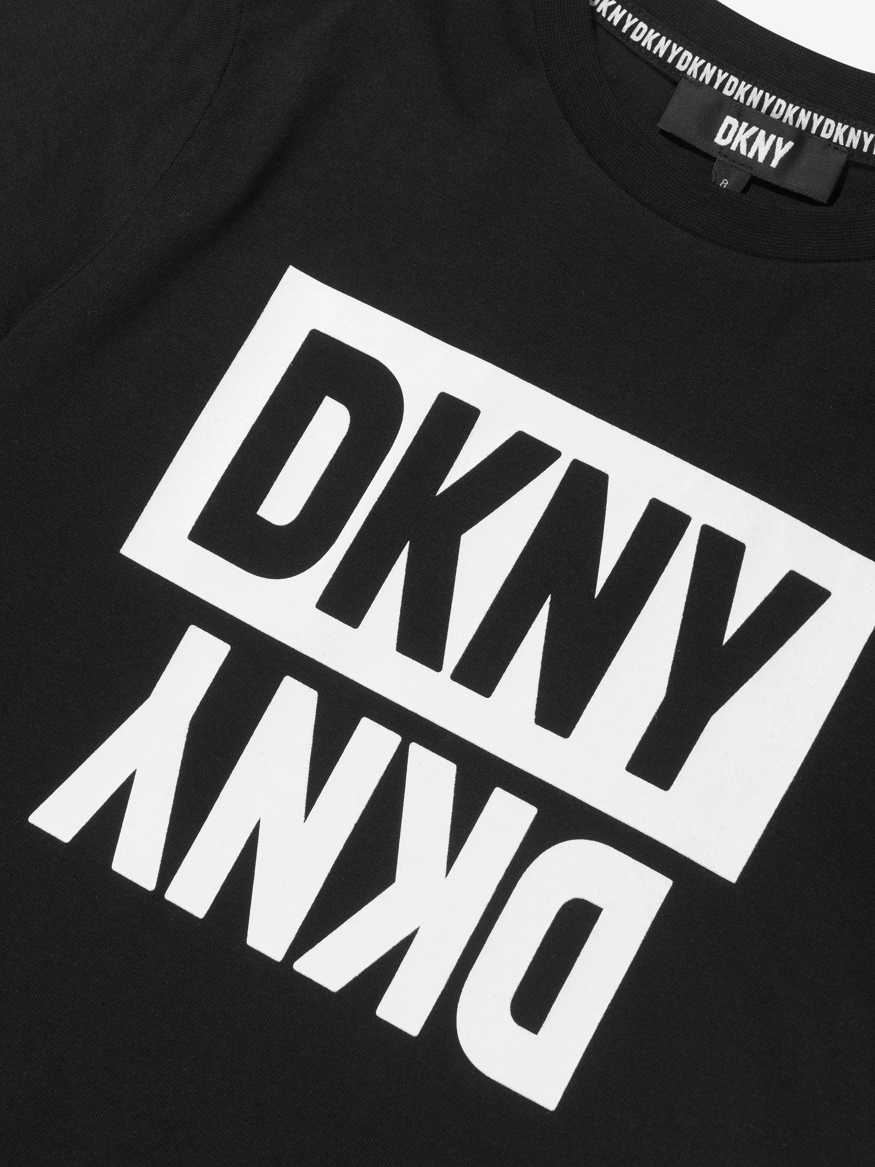 DKNY Boys Organic Cotton Logo T-Shirt in Black