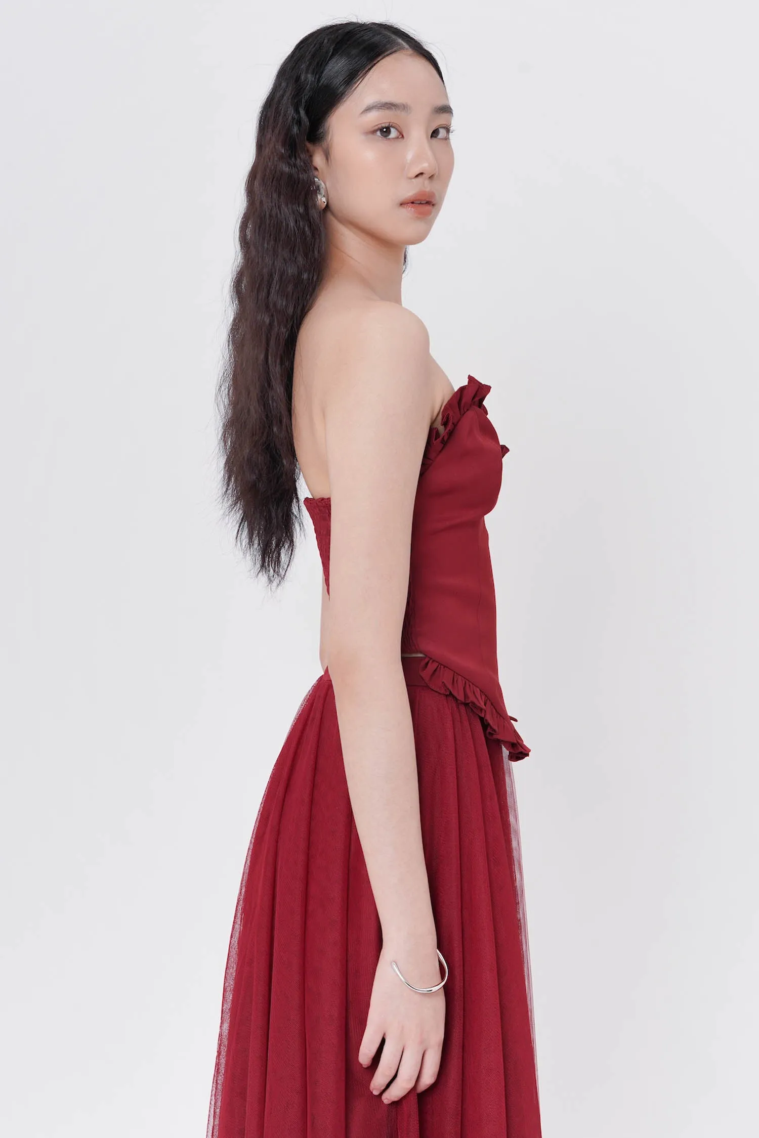 Eldan Bustier Top In Maroon