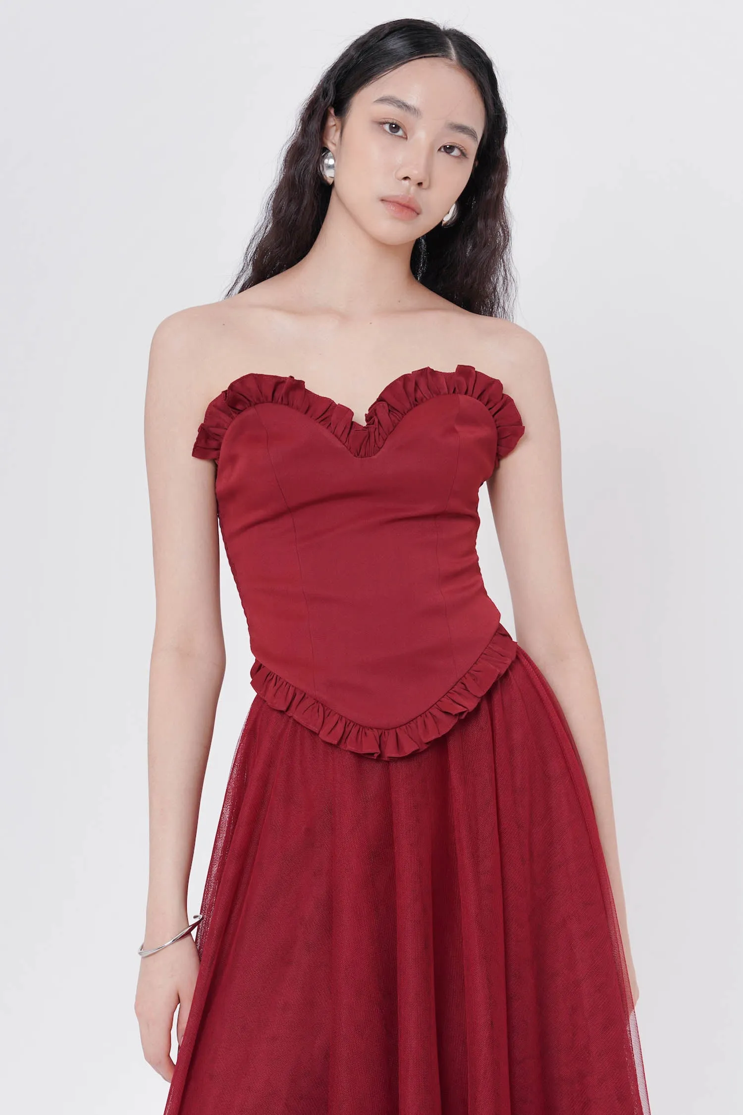 Eldan Bustier Top In Maroon