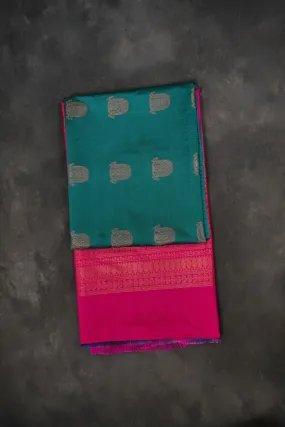 Elegant Borderless Kanchipuram Blend Silk Saree - Traditional Redefined