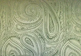 Elegant Sage Green Paisley Silk Jacquard