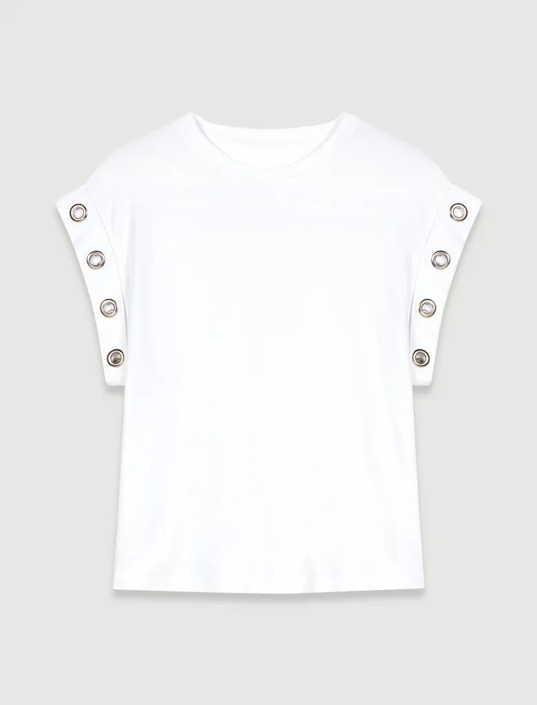 Eyelet detail T-shirt