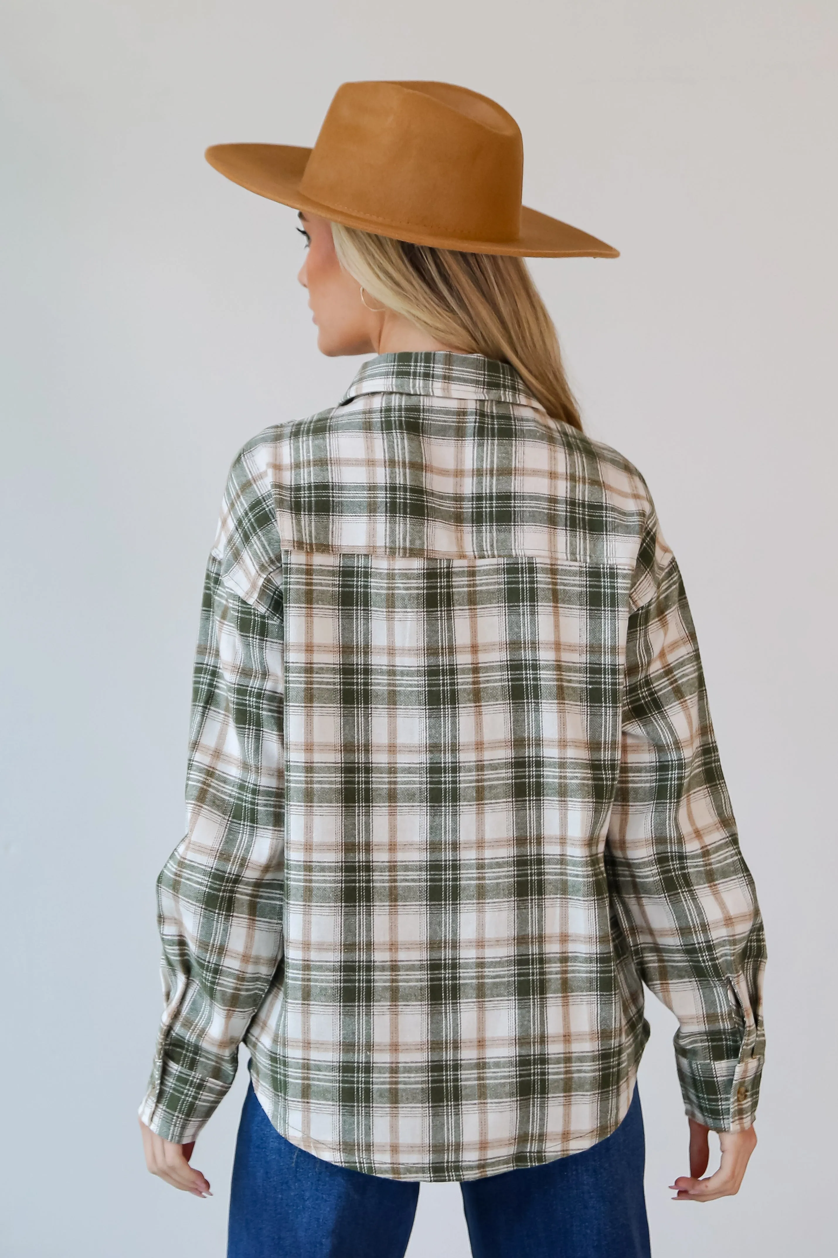 FINAL SALE - Carry On Olive Plaid Flannel