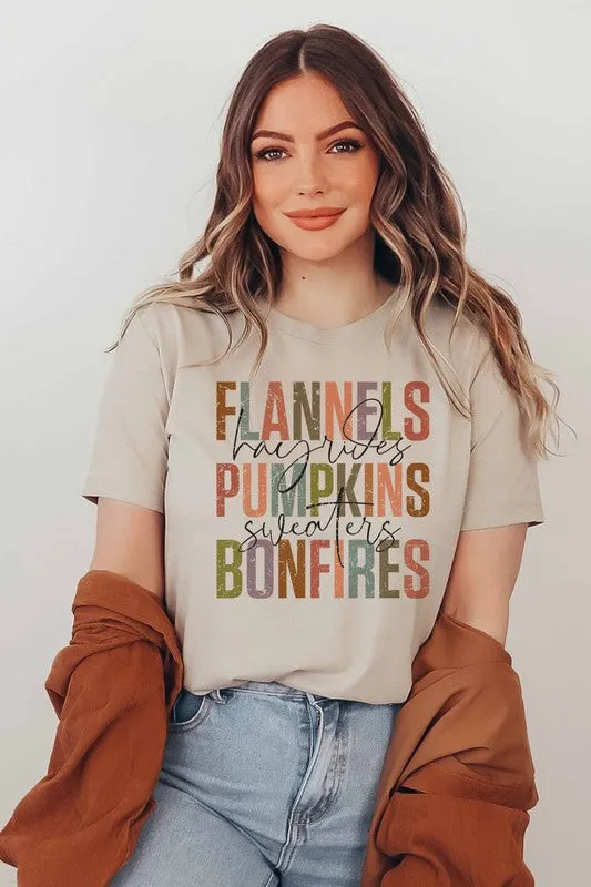 FLANNELS PUMPKINS BONFIRES GRAPHIC TEE