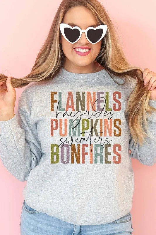 FLANNELS PUMPKINS BONFIRES SWEATSHIRT PLUS SIZE