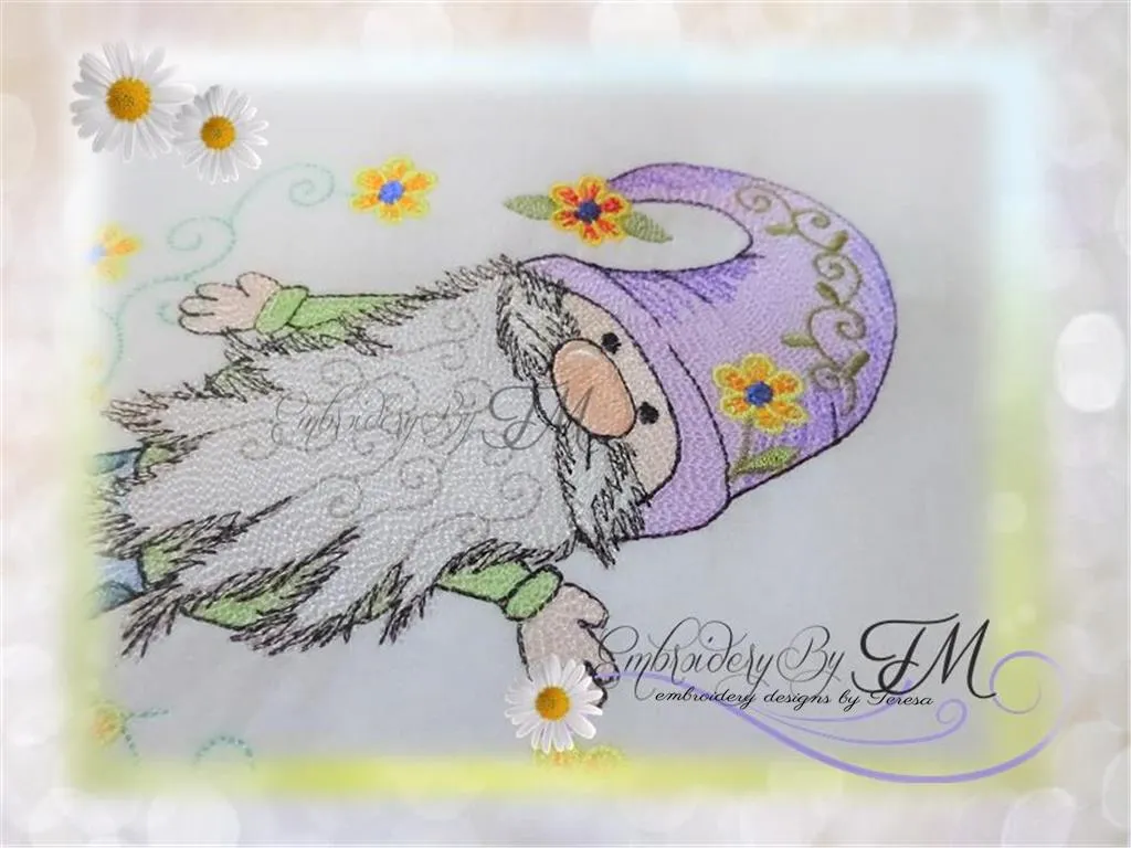 Gnome Spring No.2 / embroidery design / two sizes