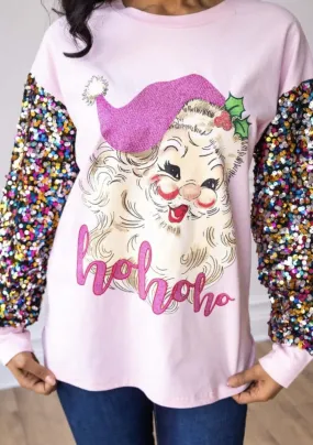 Ho Ho Sequin Santa Sweater | Sequin Sweater