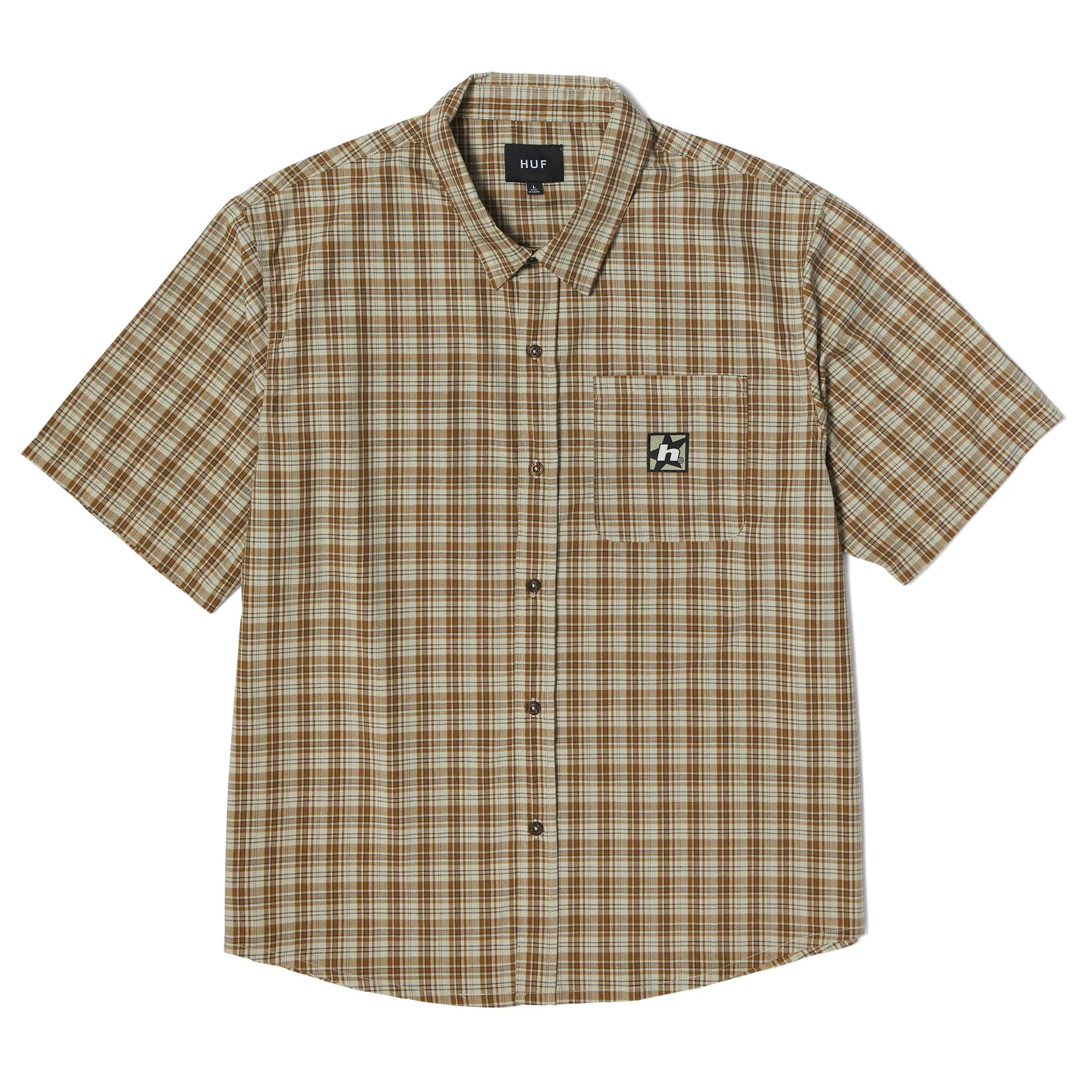 Huf H Star Plaid Shirt Putty