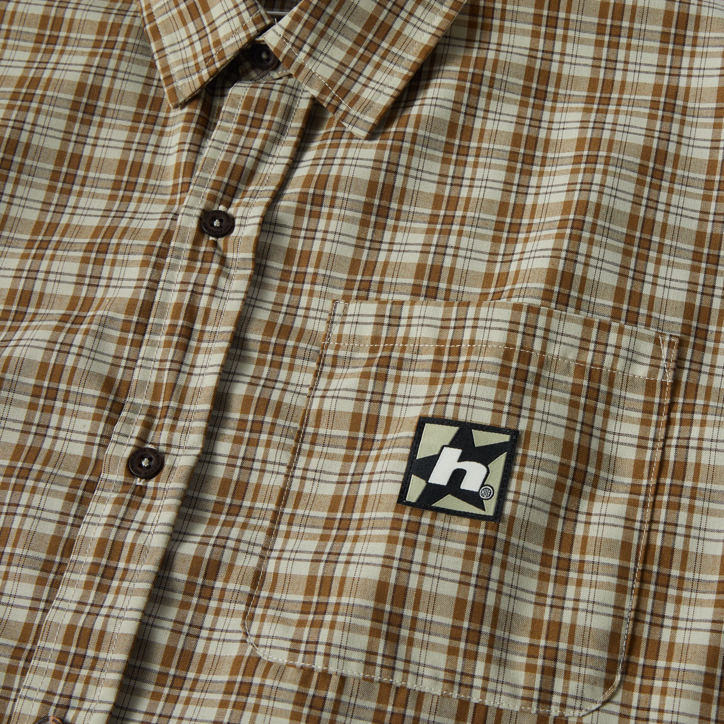 Huf H Star Plaid Shirt Putty