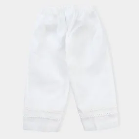 Infant Girls Cotton Trouser -White