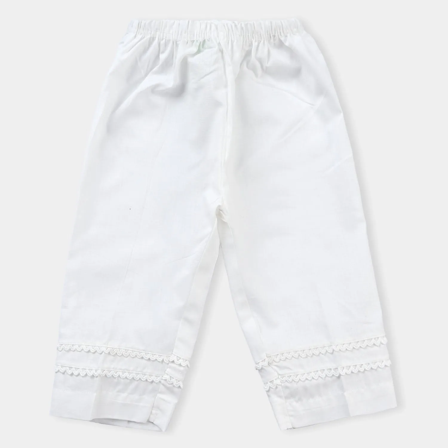 Infant Girls Cotton Trouser -White