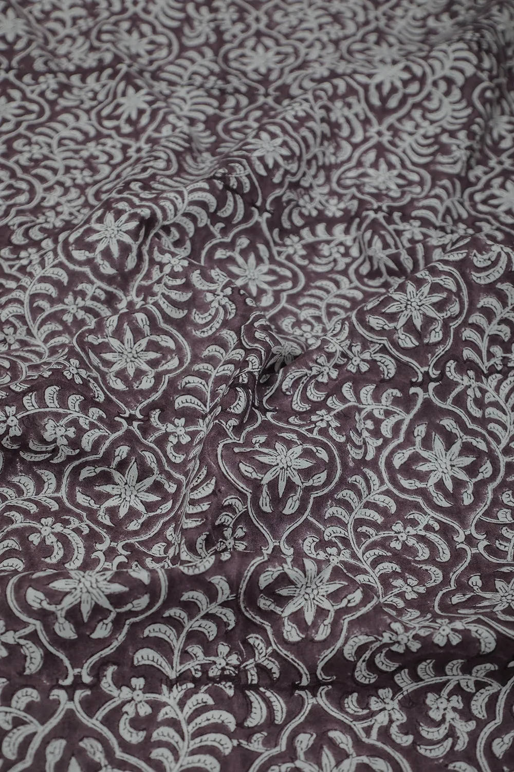 Intricate Floral Pattern Mul Cotton Sanganeri Fabric