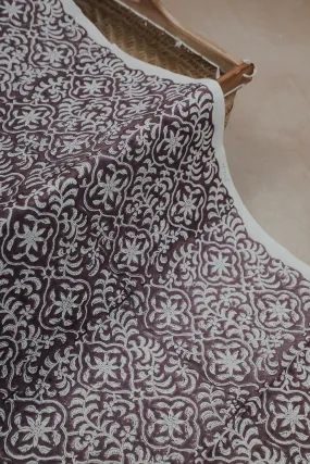 Intricate Floral Pattern Mul Cotton Sanganeri Fabric