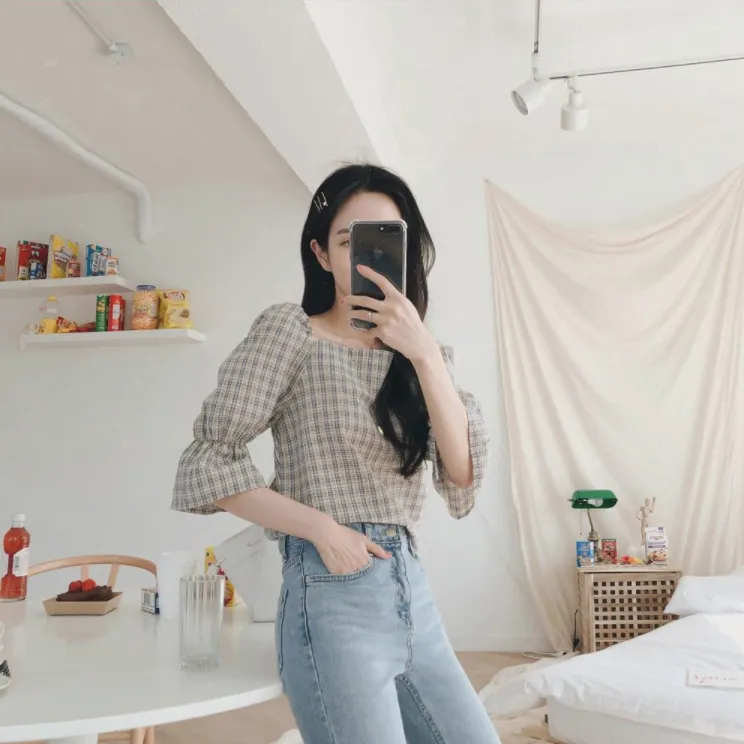 [Korean Style] Bow Linen Cotton Blouses