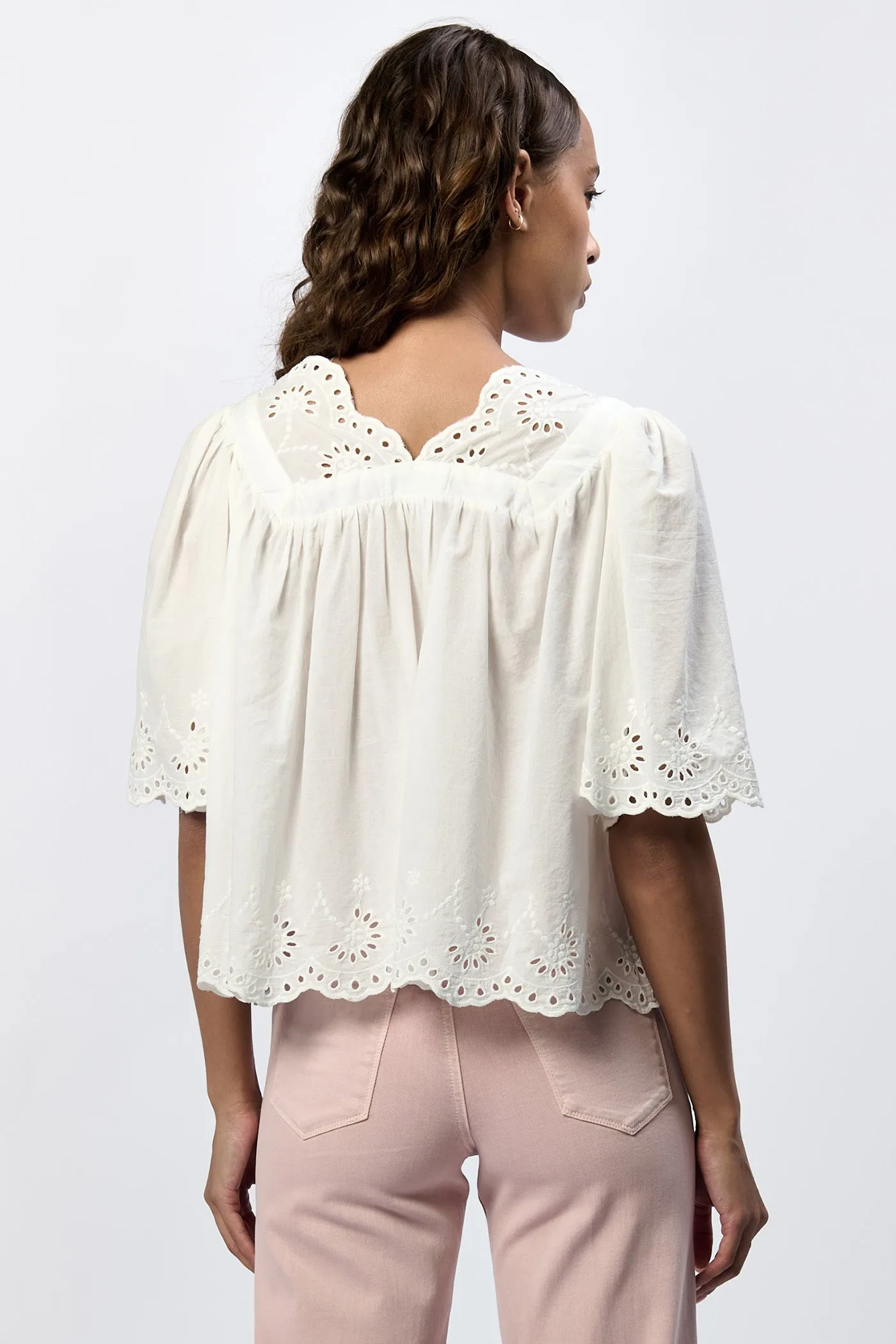 LANIA SHORT SLEEVE RELAXED FIT TOP WHITE